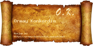 Ormay Konkordia névjegykártya